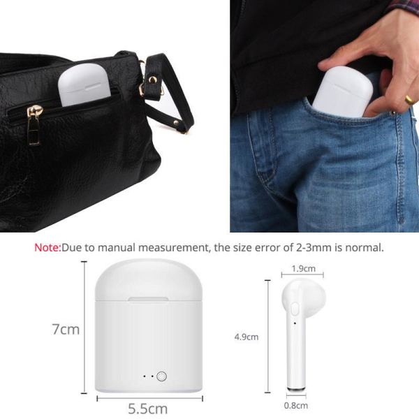 Bluetooth slusalice Airpods i7s TWS crne HQ
