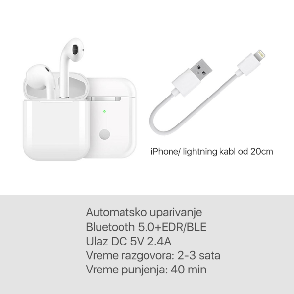 Bluetooth slusalice Airpods i13 TWS bele HQ
