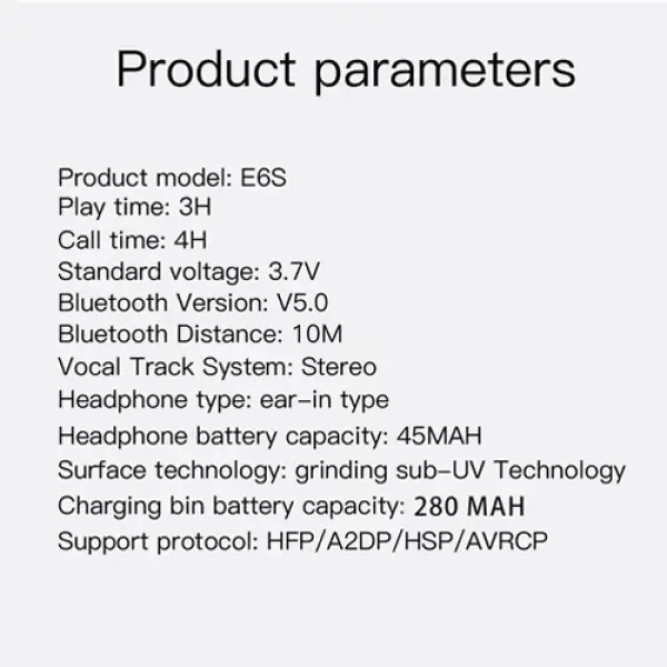 Bluetooth slusalice Airpods E6S HQ