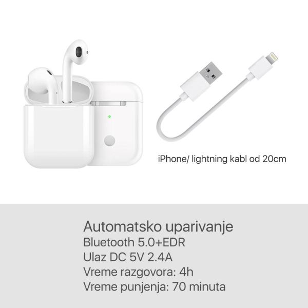 Bluetooth slusalice Airpods i15 TWS bele HQ