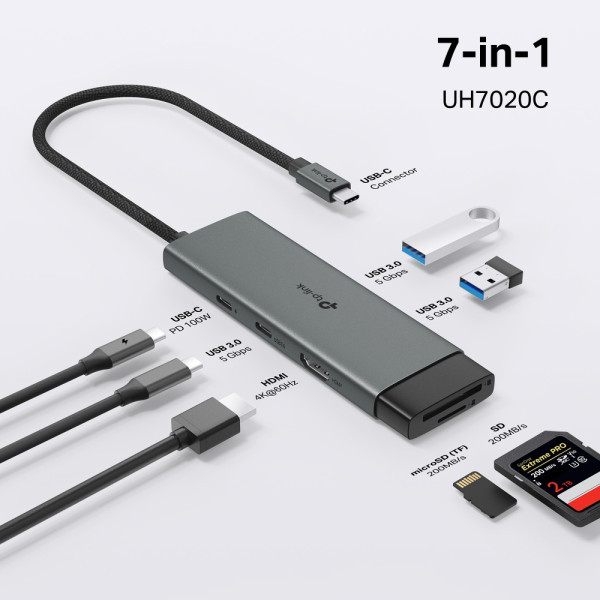 Docking station TP-Link UH7020C USB-C HDMI2xUSB 3.02xUSB-CCRPD 100W