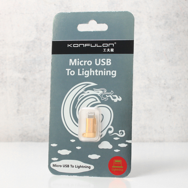 Adapter KONFULON Micro USB na iPhone lightning zlatni