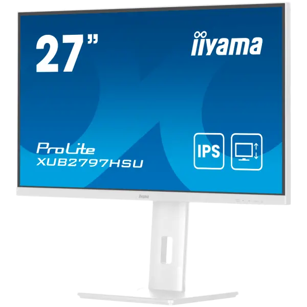 27'' WHITE IPS-panel, 1920x1080@100Hz, 300cdm2, 15cm Height Adj. Stand, Speakers, HDMI, DisplayPort, 1ms (MPRT), USB 2x2.0, dual monitor set