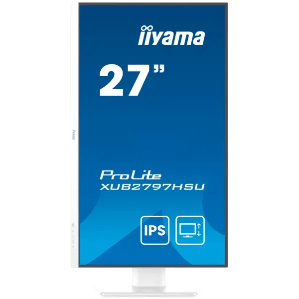 27'' WHITE IPS-panel, 1920x1080@100Hz, 300cdm2, 15cm Height Adj. Stand, Speakers, HDMI, DisplayPort, 1ms (MPRT), USB 2x2.0, dual monitor set