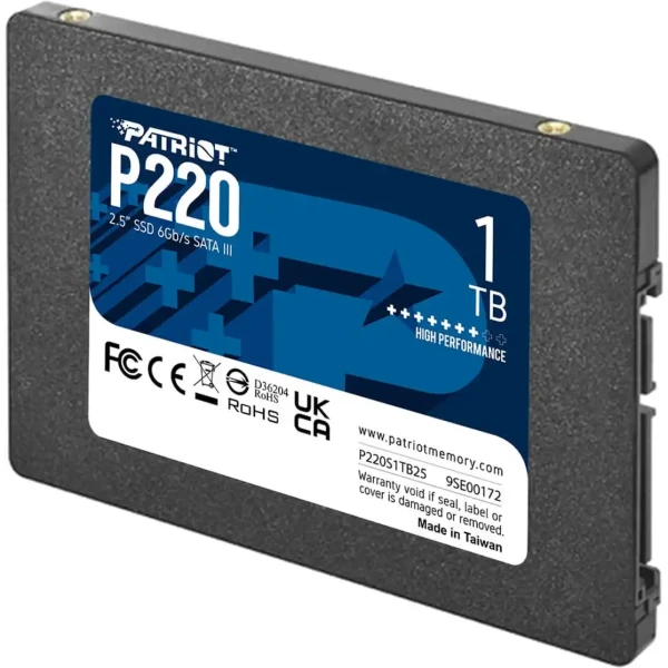 SSD 2.5 SATA3 1TB Patriot P220 550MBs500MBs P220S1TB25