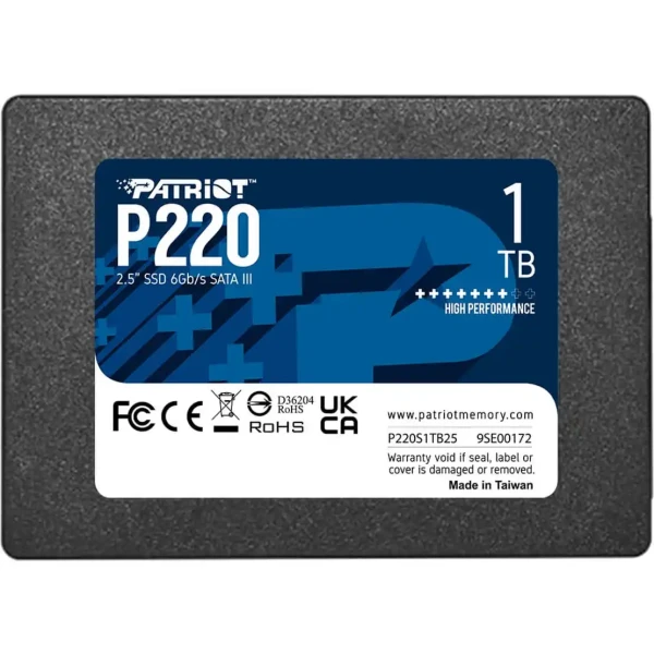SSD 2.5 SATA3 1TB Patriot P220 550MBs500MBs P220S1TB25