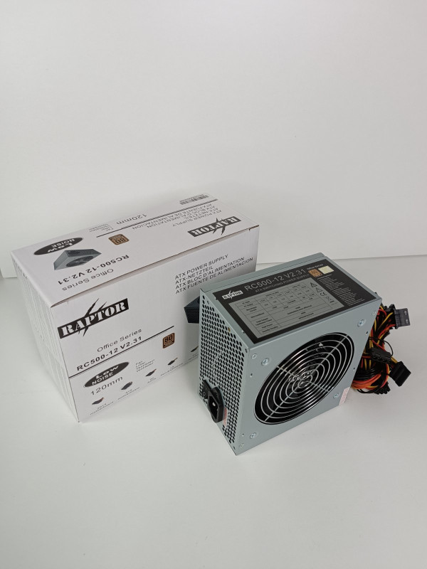 Napajanje Raptor 500W Office Series 12cm fan80plus, RC500H-12