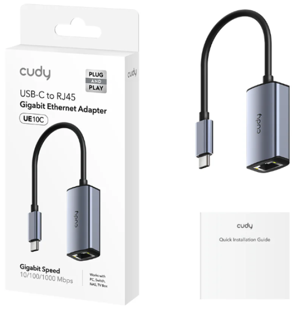 Cudy UE10C USB-C to Gigabit Ethernet Adapter,10/100/1000 Mbps Ethernet Port
