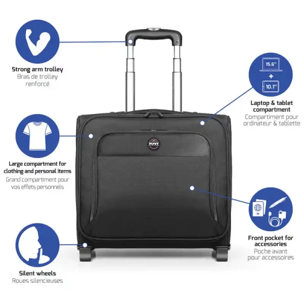 Torba za Laptop 15.6 Port Designs Hanoi II Trolley CLcrna