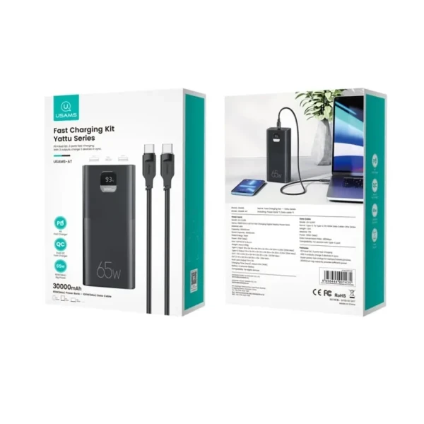 Powerbank Usams 30000mAh 65W Type C