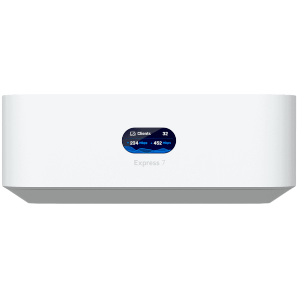 Ubiquiti UniFi Express 7 UX7 Mesh-scalable, super-compact 10G Cloud Gateway with integrated WiFi 7, 10 GbE RJ45 WAN port, 2.5 GbE RJ45 LAN 