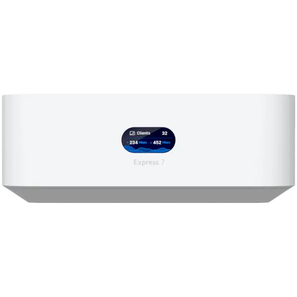 Ubiquiti UniFi Express 7 UX7 Mesh-scalable, super-compact 10G Cloud Gateway with integrated WiFi 7, 10 GbE RJ45 WAN port, 2.5 GbE RJ45 LAN 