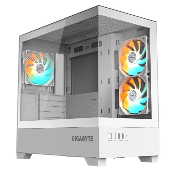 White, M-ATX C201 PANORAMIC, Dual USB 3.0 ports on front I/O, Supports radiators up to 360mm, Detachable dust filters, Includes 3 ARGB fans