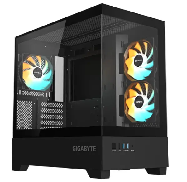 Black, M-ATX C201 PANORAMIC, Dual USB 3.0 ports on front I/O, Supports radiators up to 360mm, Detachable dust filters, Includes 3 ARGB fans