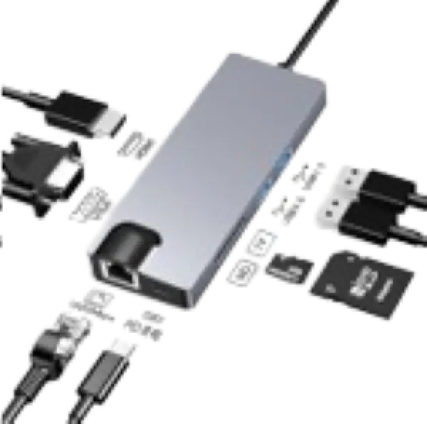 Adapter Stars Solutions USB-C na HDMIVGAUSBSDTFLANPD sivi