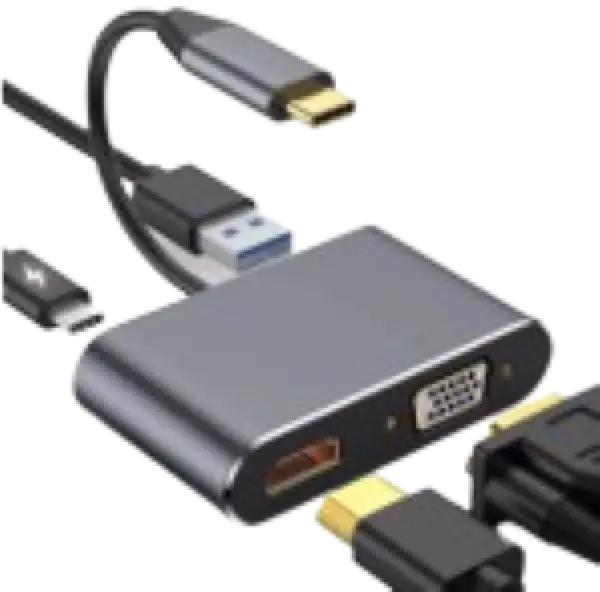 Adapter Stars Solutions USB-C na HDMIVGAUSBPD sivi