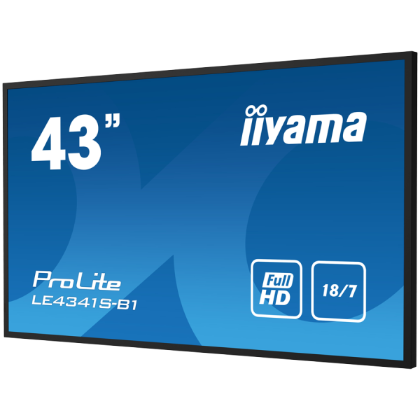 43'' 1920x1080, IPS panel, 1% Haze, Landscape mode, Speakers 2x 10W , VGA, 3x HDMI, 350cdm˛, Media Play USB Port, Control LAN  RS232C, VESA 
