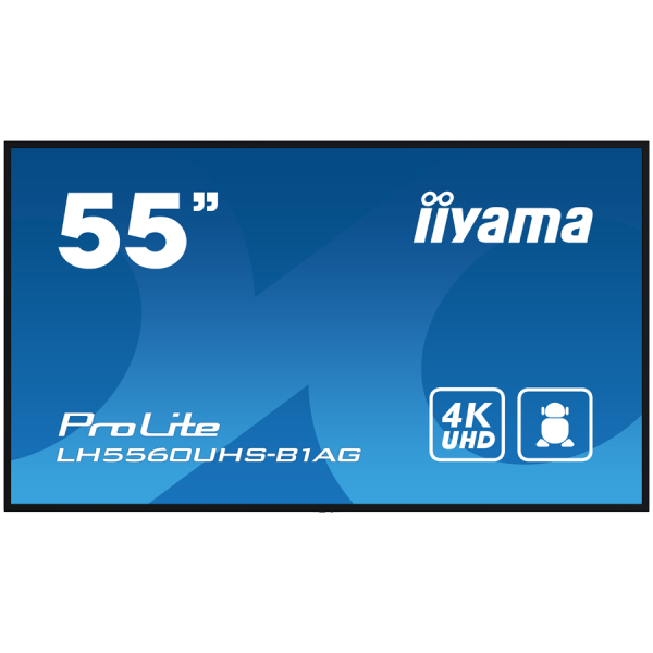 Iiyama ProLite LH5560UHS-B1AG55'' Diagonal Class (54.6'' viewable) LED-backlit LCD display digital signage with built-in SoC media player 4K 