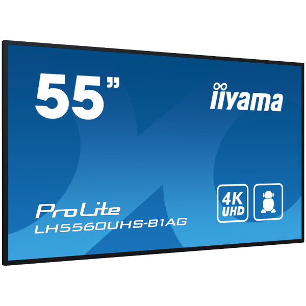 Iiyama ProLite LH5560UHS-B1AG55'' Diagonal Class (54.6'' viewable) LED-backlit LCD display digital signage with built-in SoC media player 4K 