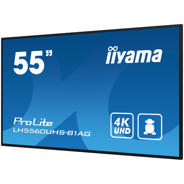 Iiyama ProLite LH5560UHS-B1AG55'' Diagonal Class (54.6'' viewable) LED-backlit LCD display digital signage with built-in SoC media player 4K 