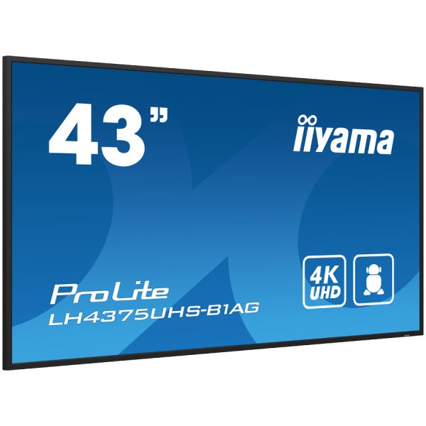 43'' 4K UHD Professional Digital Signage 247 display featuring Android OS, FailOver and Intel® SDM slotChoose non-stop high performance and 