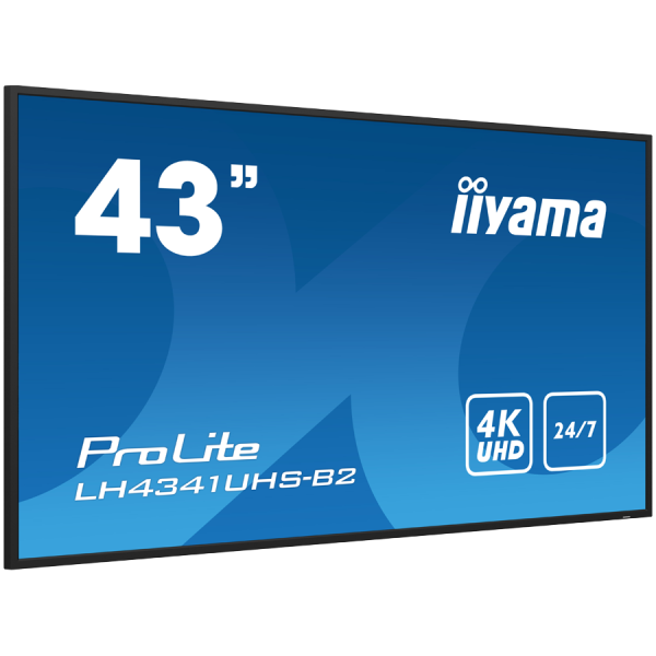 IIYAMA LFD LH4341UHS-B2 43'' Professional Digital Signage display with 4K UHD resolution and 247 3840x2160 16:9 500cd 1200:1 8ms landscape, 