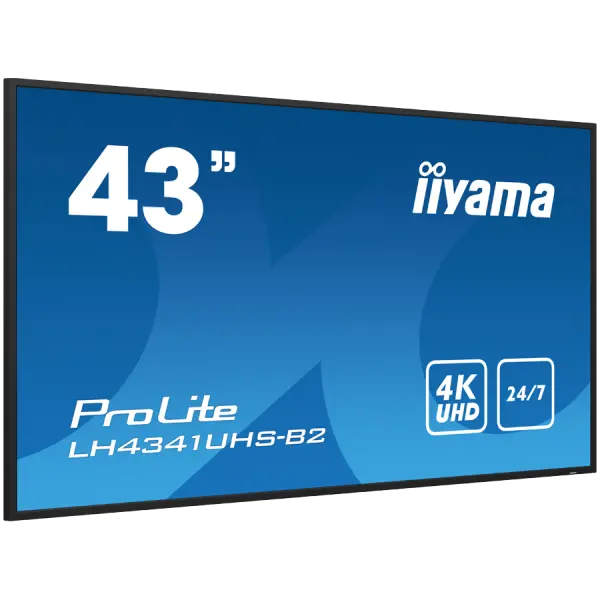 IIYAMA LFD LH4341UHS-B2 43'' Professional Digital Signage display with 4K UHD resolution and 247 3840x2160 16:9 500cd 1200:1 8ms landscape, 
