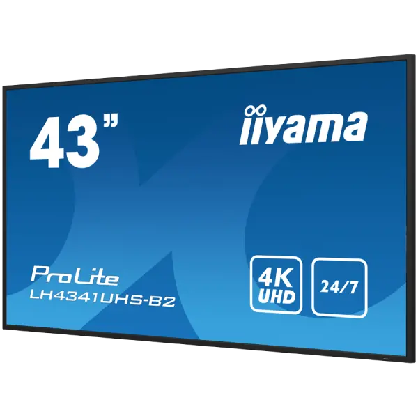 IIYAMA LFD LH4341UHS-B2 43'' Professional Digital Signage display with 4K UHD resolution and 247 3840x2160 16:9 500cd 1200:1 8ms landscape, 
