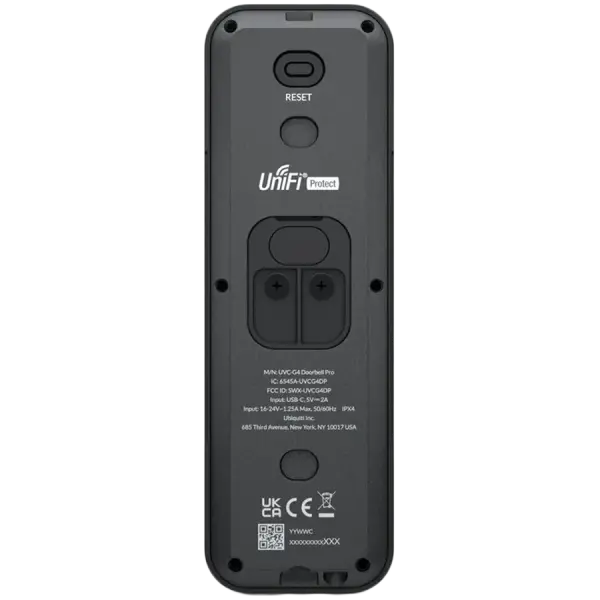 The G4 Doorbell Pro is a WiFi-enabled video doorbell equipped with a primary 5MP camera and a secondary 8MP package camera. ( UVC-G4-DOORBE