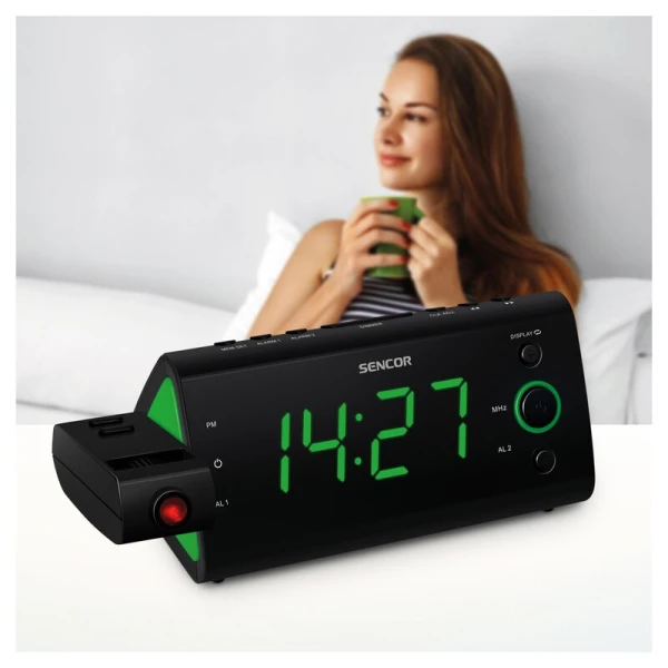 Digitalni sat sa alarmom SENCOR SRC 330 GN zeleni
