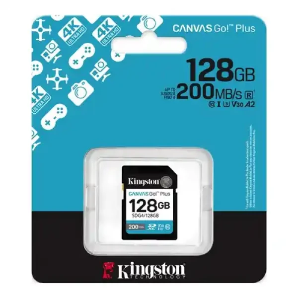SD Card 128GB Kingston SDG4128GB class 10 200Mbs160MBs