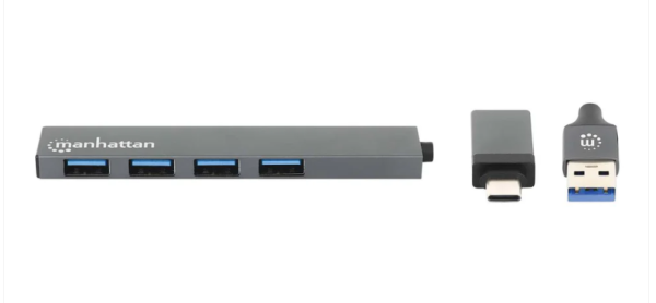 USB-CUSB-A HUB 4port Manhattan 181006 4xUSB-A 3.25GbpsCrni