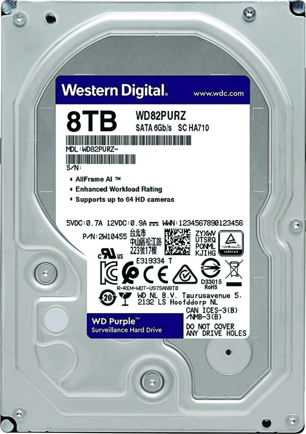 HDD 3.5 8TB WD85PURZ WD Purple 24/7 5400RPM 256MB SATA3