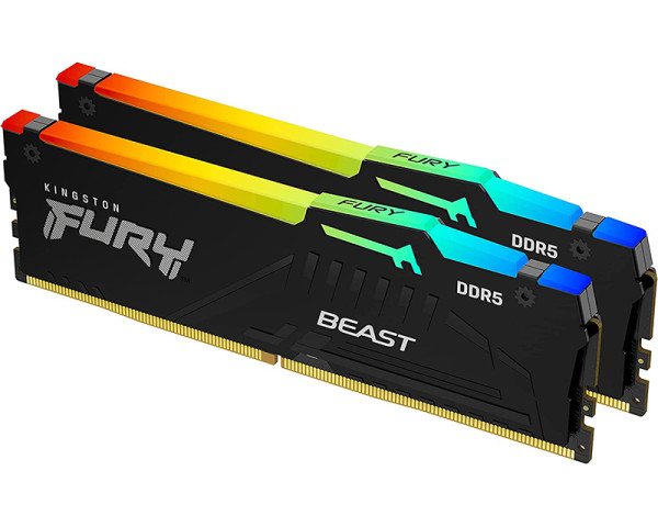 KINGSTON DIMM DDR5 64GB (2x32GB kit) 5600MTs KF556C40BB2AK2-64 FURY Beast RGB Black EXPO 