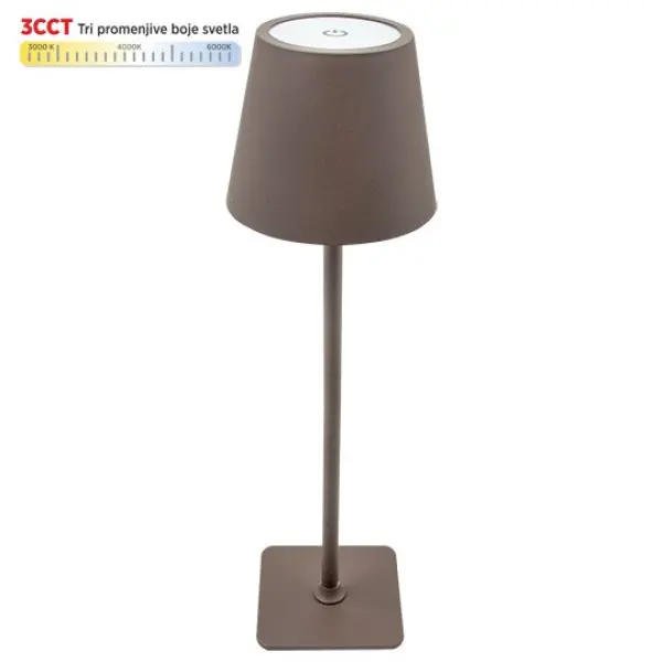 Stona lampa M6002-C BRAON 2W IP20 LED TOUCH dimmable + 3CCT 3000-6000K DC5V LED