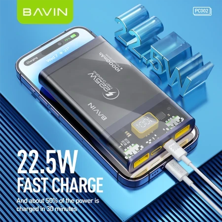 Bavin Power bank 10 000mAh 22.5W - PC002 crna ( 90327 )