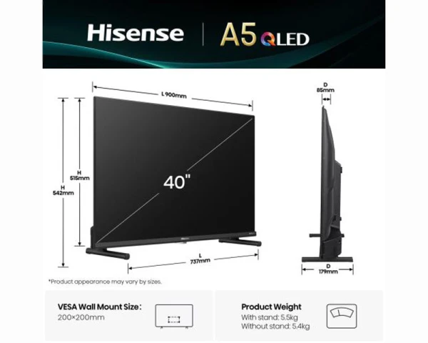 HISENSE 40 inča 40A5Q QLED FHD Smart TV 