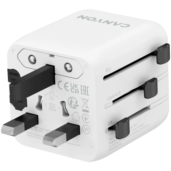 CANYON Travel Adapter OnTour One EUUKUSAUS   White ( CNS-TA1005W ) 