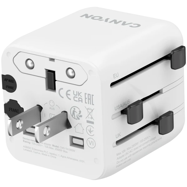 CANYON Travel Adapter OnTour One EUUKUSAUS   White ( CNS-TA1005W ) 