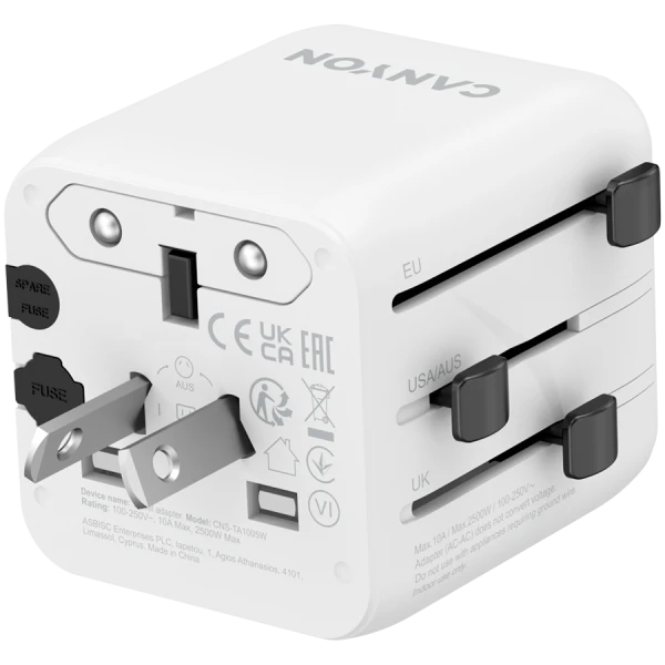 CANYON Travel Adapter OnTour One EUUKUSAUS   White ( CNS-TA1005W ) 