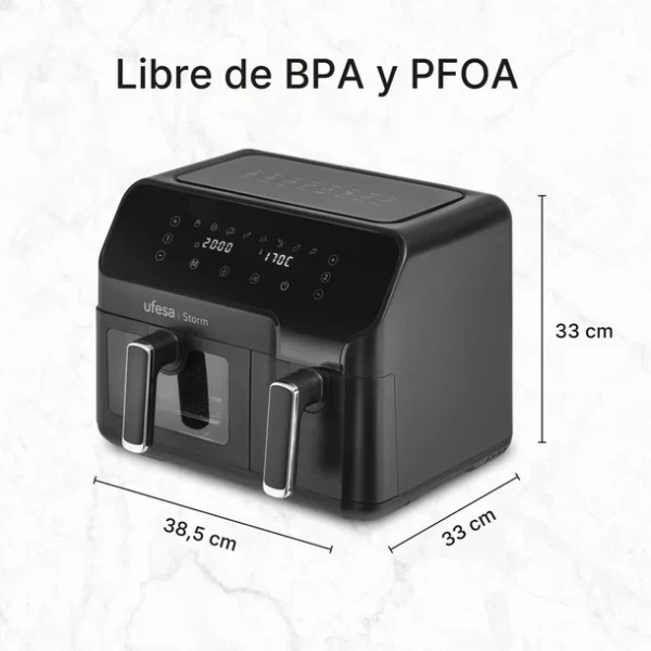 AirFryer Ufesa Stormbezuljnadupla posudazapremina 9L(5.5L+3.5L)8 programa