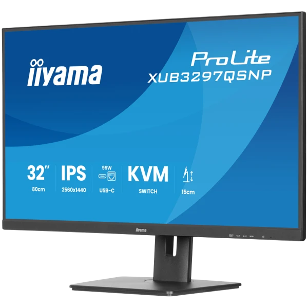 32'' IPS panel, 2560x1440, 350 cdm2, USB-C Dock (LAN95W PDDP-OUT, KVM), USB 3x3.2+1xC, 1ms MPRT, 15cm height adj stand, HDMI, DisplayPort, S
