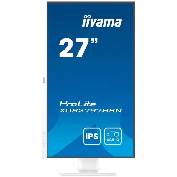 IIYAMA XUB2797HSN-W2 LED monitor 27 inch 1920 x 1080 FHD   100HZ IPS 300 cd 1000 1ms HDMI DP USB-C SPEAKERS White ( XUB2797HSN-W2 ) 