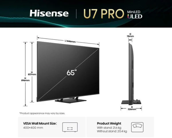 HISENSE 65 inča 65U7Q PRO ULED 4K UHD Smart TV 