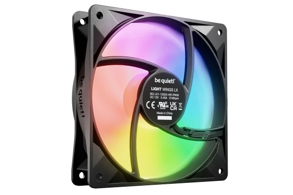 LIGHT WINGS LX 120mm PWM high-speed, 2100 rpm, Noise level 30.9 dB, 4-pin connector, Airflow (61.8 cfm / 105.1 m3/h), ARGB lighting, 16 LED