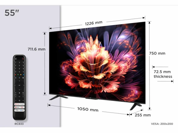 Televizor TCL 55V6CLED55''4K60HzGoogle TVcrna' ( '55V6C' )