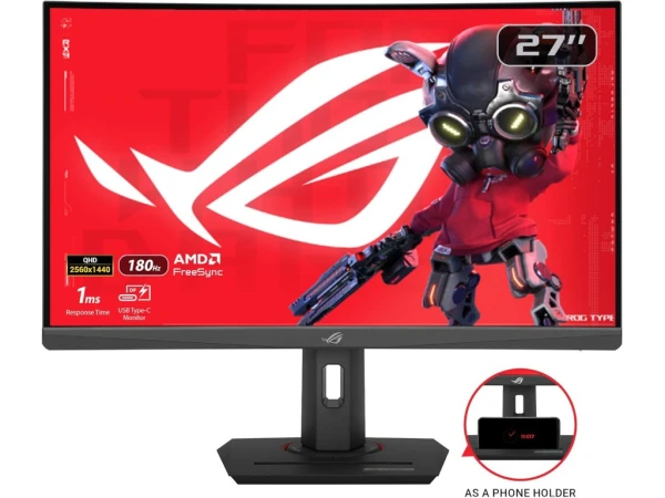 ASUS 27 inča ROG Strix XG27WCS USB Type-C Gaming zakrivljeni monitor crni