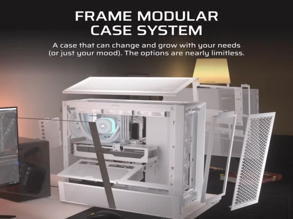 Kucište CORSAIR FRAME 4000D RS Mid-TowerATXkaljeno staklobez napajanjabela' ( 'CC-9011313-WW' ) 
