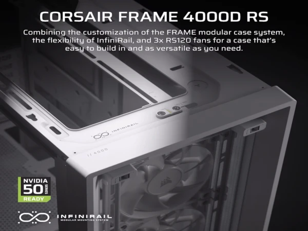 Kucište CORSAIR FRAME 4000D RS Mid-TowerATXkaljeno staklobez napajanjabela' ( 'CC-9011313-WW' ) 
