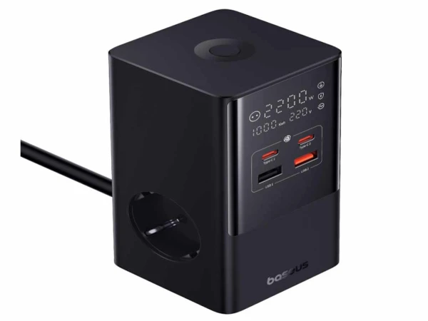BASEUS Adapter Stanica za punjenje PowerCombo Tower Digital PowerStrip/3AC+2U+2C/35W/1.5m CRNI